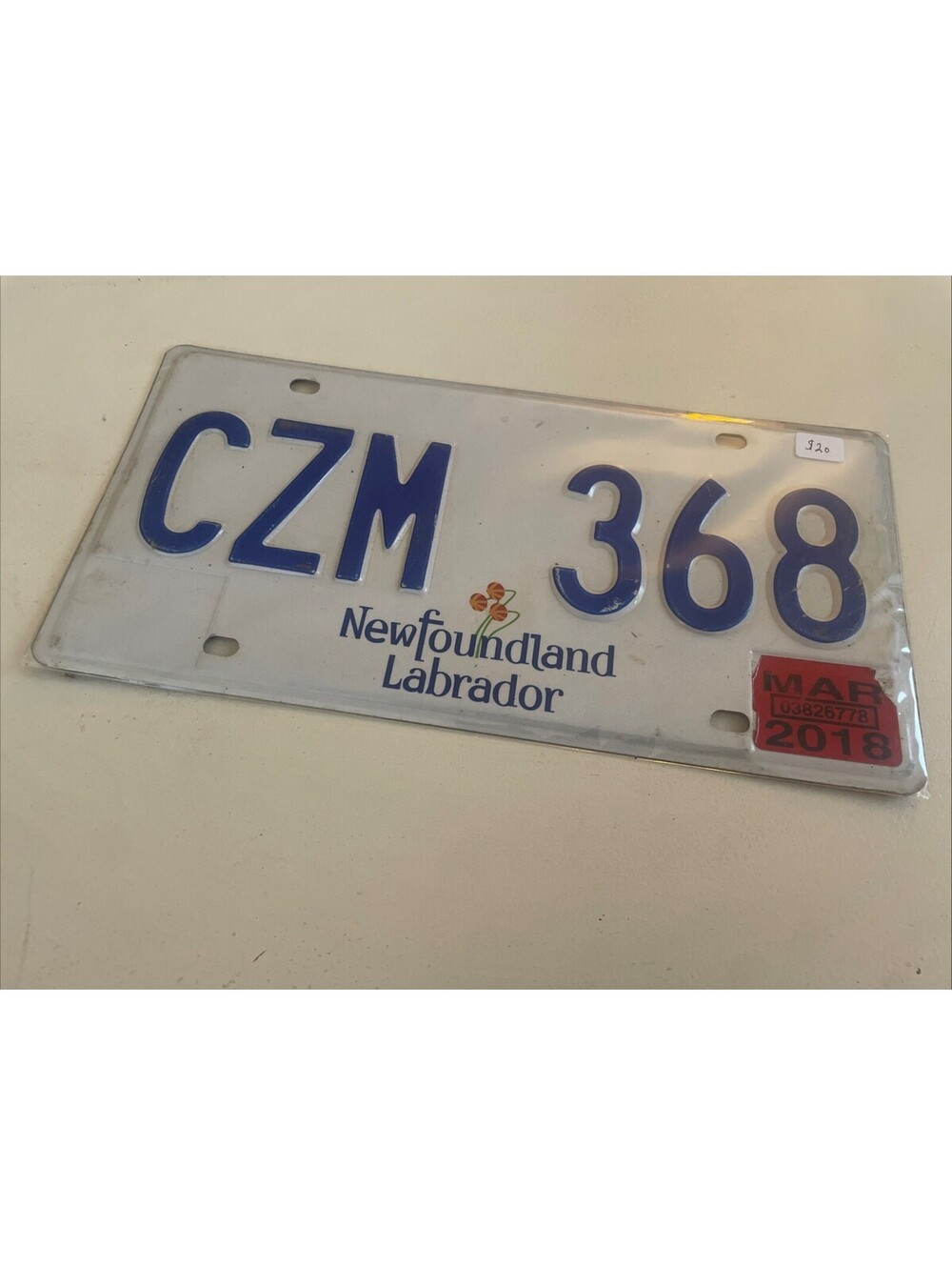Newfoundland License Plate (Expired) Labrador  CZM 368 2018 Not A Porcelain Sign